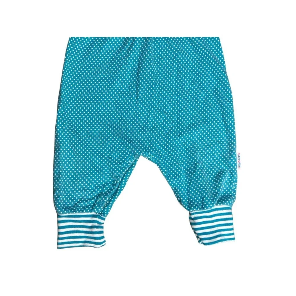 Vtg Gymboree Rainbow Tag Infant One Piece Polka Dot Floral Collar Striped Cuffs